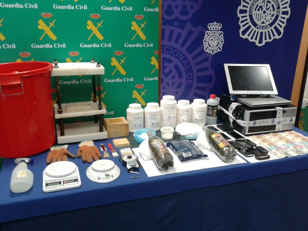 Cinco detenidos y diez kilos de droga intervenidos en una operación realizada en Madrid y Guadalajara