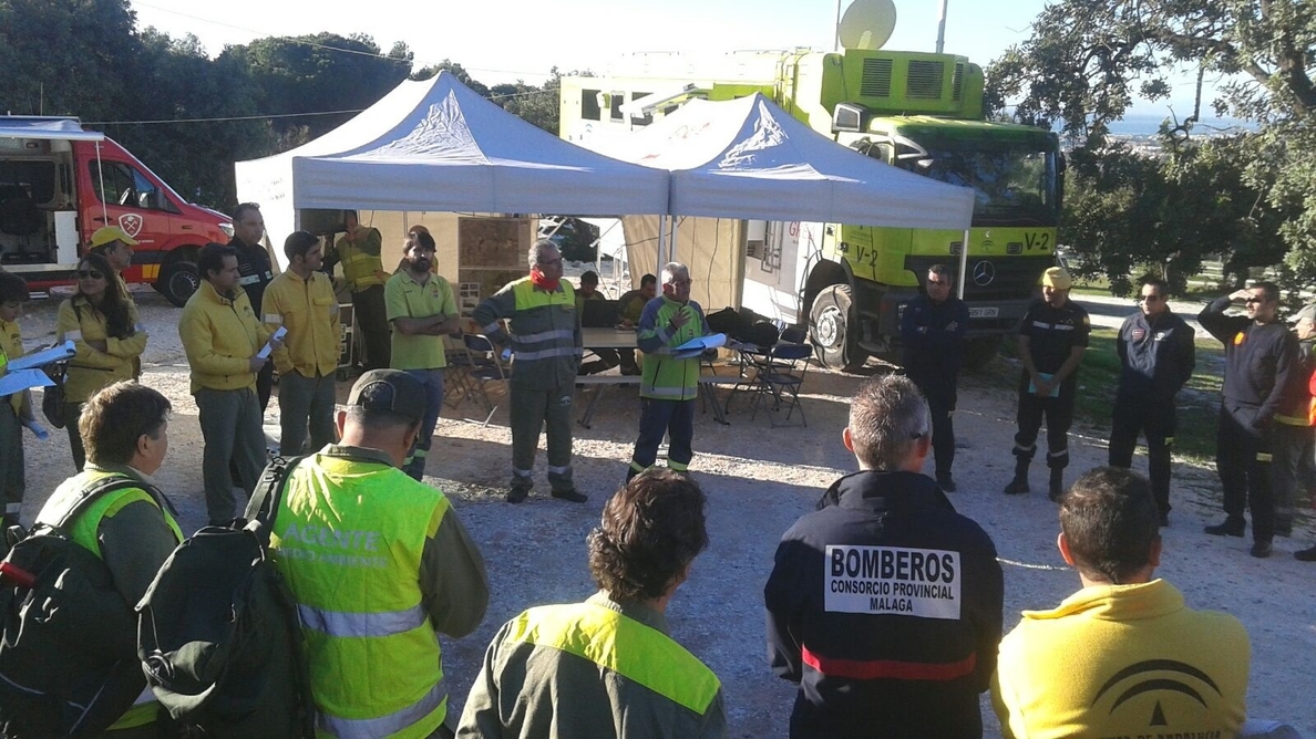 La Junta realiza un simulacro de incendio forestal en Marbella para poner a prueba la coordinación y respuesta