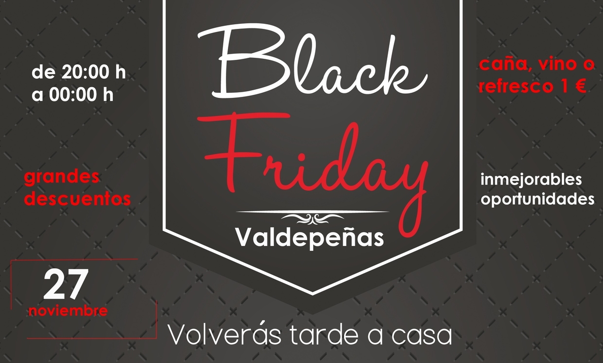 Valdepeñas (Ciudad Real) celebra el »II Black Friday» con descuentos de hasta el 65% y vinos y cañas a 1 euro