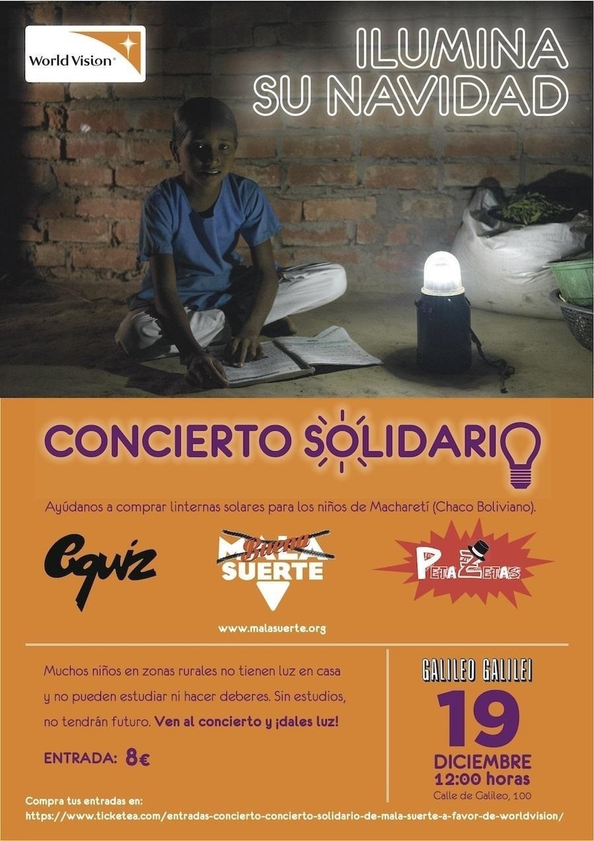 World Vision celebra un concierto solidario en Madrid para ayudar a niños de Bolivia