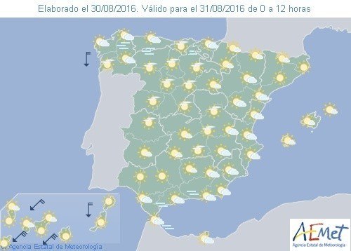 Hoy, bajada térmica en Galicia, Andalucía y Canarias, y viento en Canarias