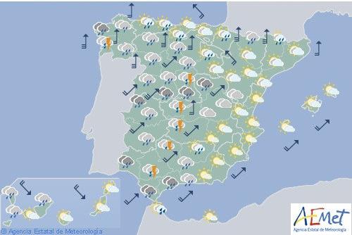 Hoy, precipitaciones en gran parte de la Península y Canarias