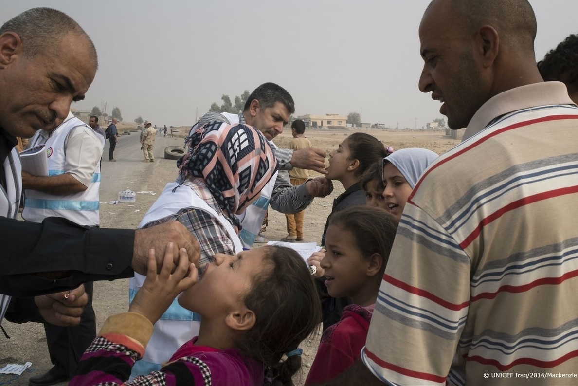 UNICEF y OMS lanzan una campaña para imnunizar contra la polio a 5,8 millones de niños en Irak