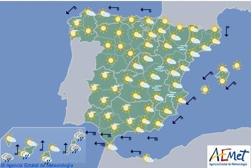 Hoy, lluvias en islas Canarias orientales y levante fuerte en el Estrecho