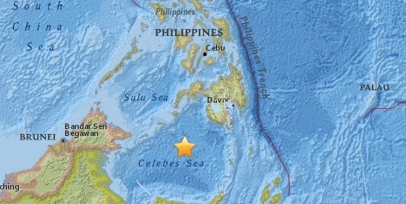 Registrado un terremoto submarino de magnitud 6,9 al sur de Filipinas