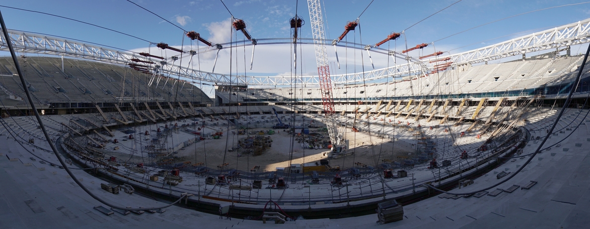 Comienza la construcción de la cubierta del nuevo estadio del Atlético de Madrid