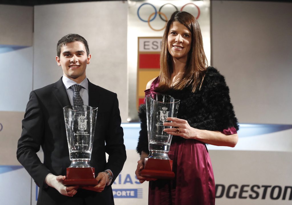 Ruth Beitia y Bruno Hortelano, mejores atletas españoles del año