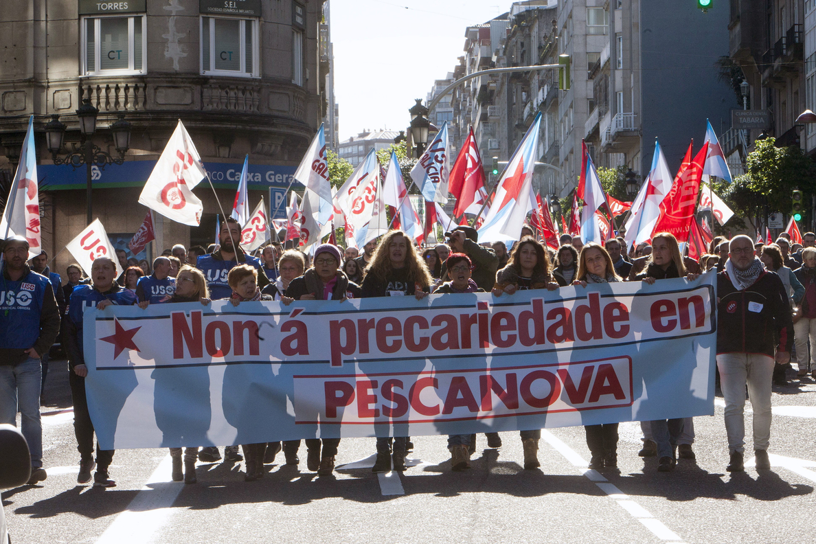 Los trabajadores de Pescanova salen a la calle para pedir un convenio «justo»