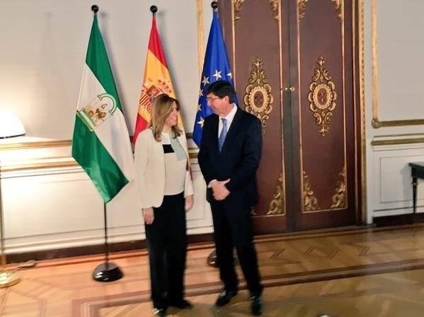 Díaz aborda este miércoles con Juan Marín (Cs) si se puede acelerar el cumplimiento del pacto investidura en Andalucía