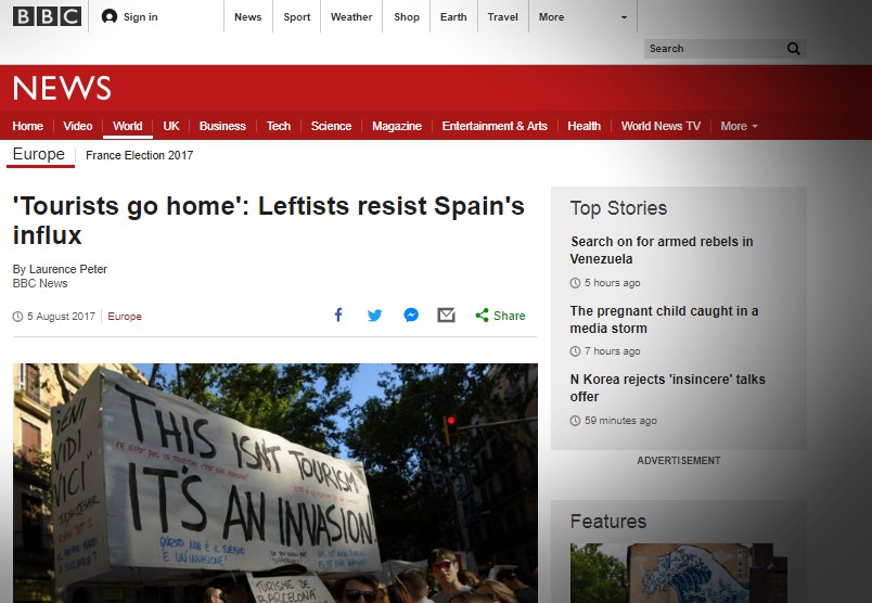 Así trata la prensa internacional los ataques al turismo en España