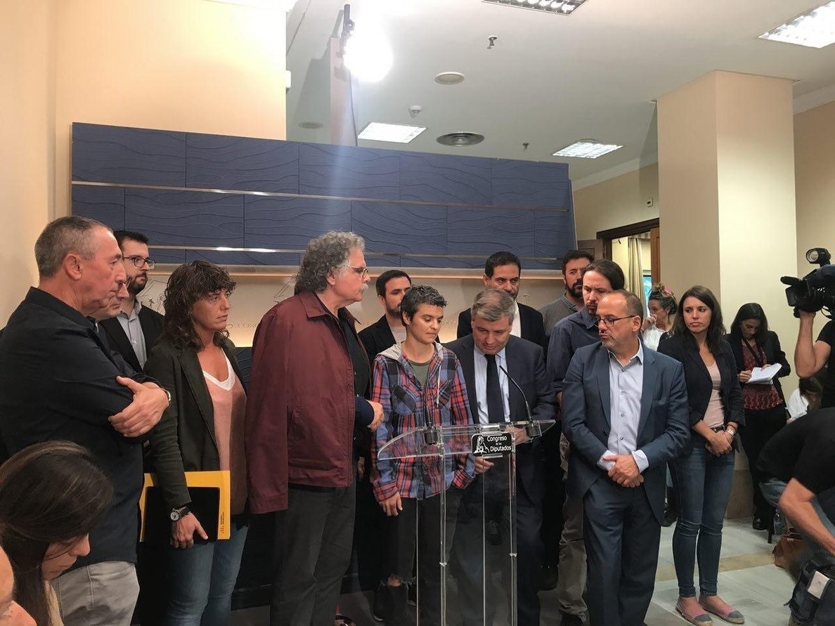 ERC, PDeCAT, Unidos Podemos, PNV, Compromís y Bildu exigen la liberación de los detenidos en Cataluña