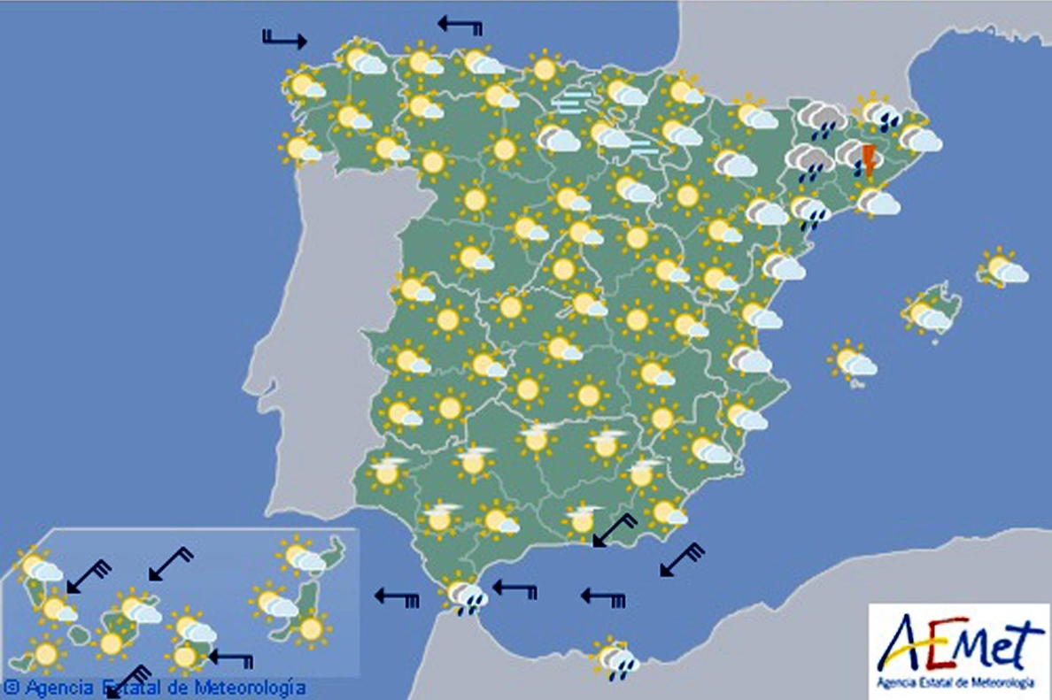 Las temperaturas bajan hoy en las Rías Bajas y en el noreste de Cataluña