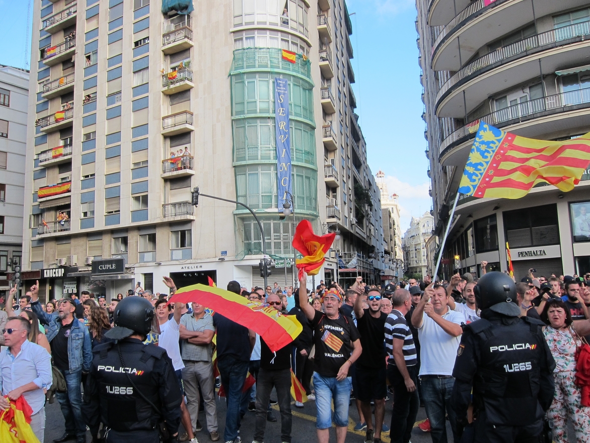 Detenidas otras cuatro personas por los ataques violentos del 9 d»Octubre en Valencia
