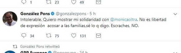 González Pons (PP) se solidariza con Oltra: «No es libertad de expresión  acosar a las familias»