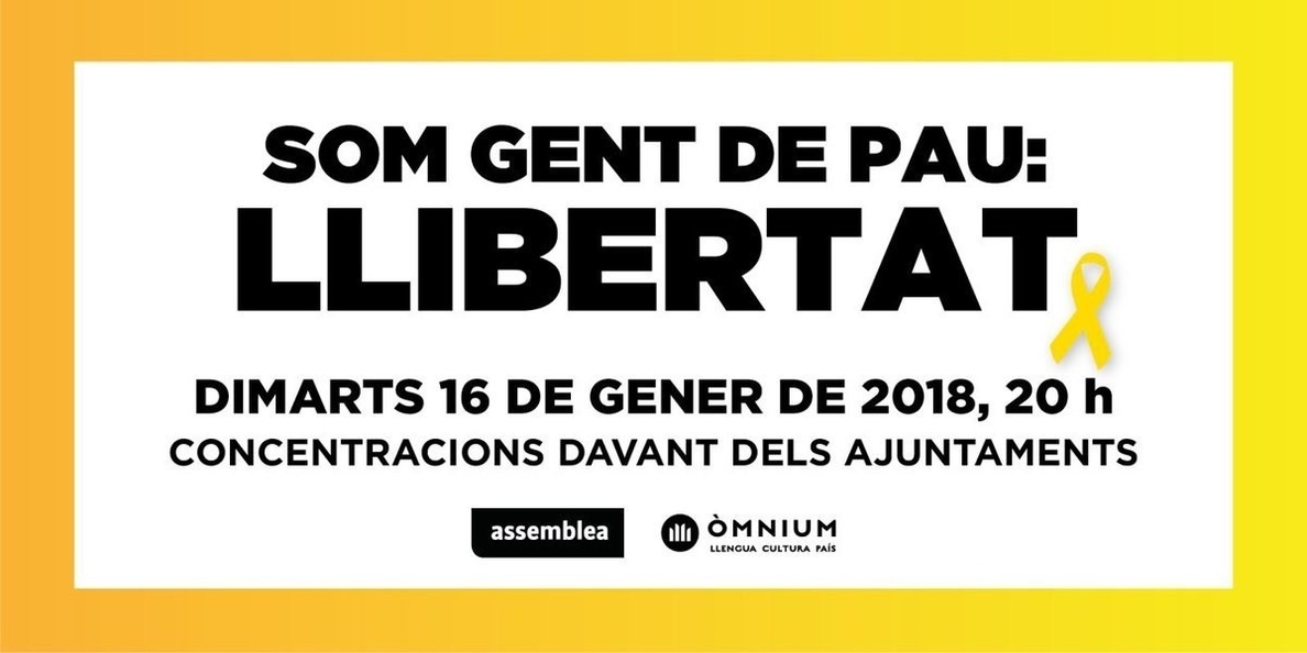 La ANC y Òmnium se concentran este martes en Cataluña por los tres meses de prisión de Sànchez y Cuixart