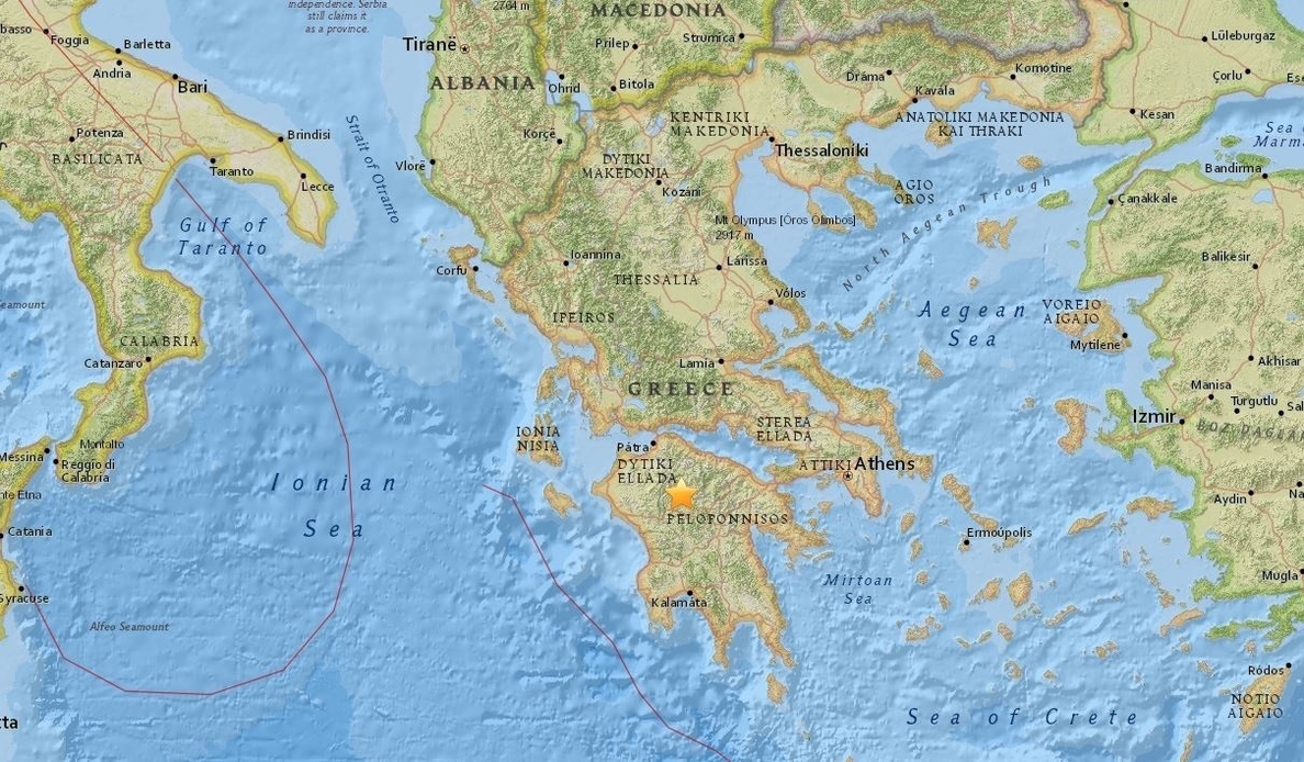 Registrado un terremoto de magnitud 4,4 en el sur de Grecia