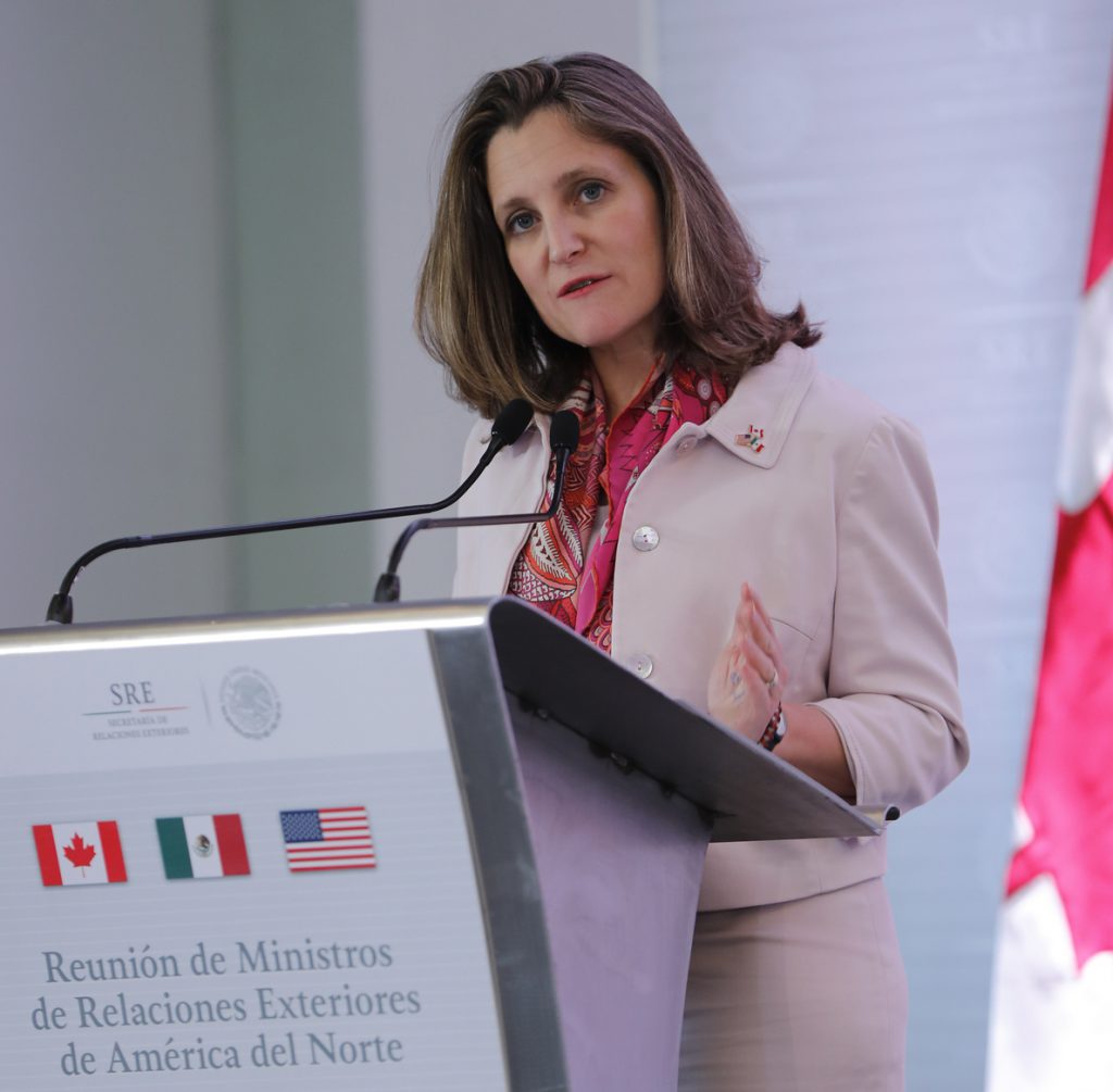 Canadá aboga por acabar negociación TLCAN «rápido» para evitar incertidumbre