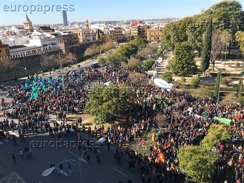 Miles de policías nacionales y guardias civiles se manifiestan en Sevilla en demanda de una equiparación salarial «real»