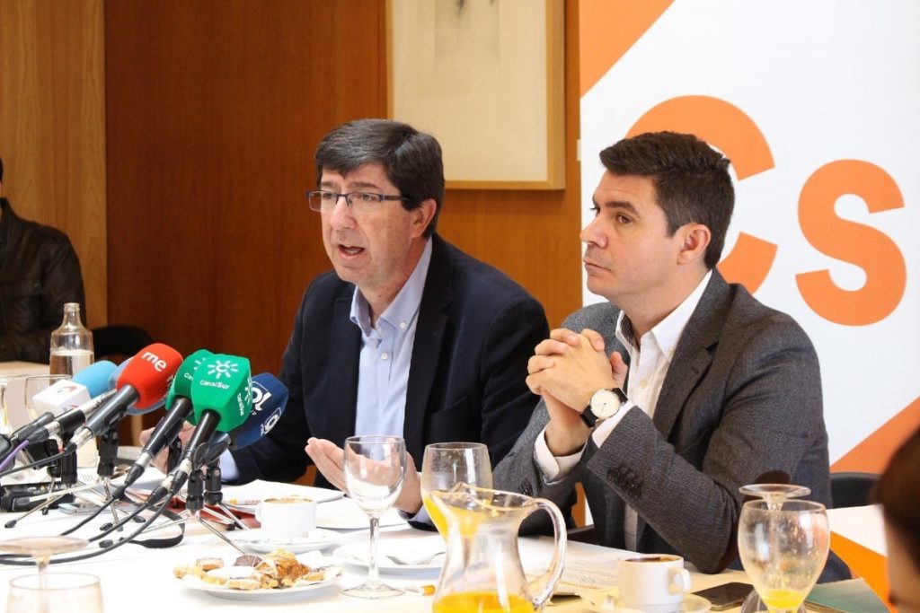 Juan Marín cree que el avance y la gestión de Cs en Andalucía le avalan para repetir como candidato a la Junta