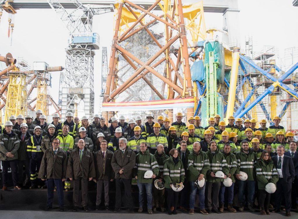 Iberdrola y Navantia celebran entrega de los primeros jackets para el mayor parque eólico marino del mundo