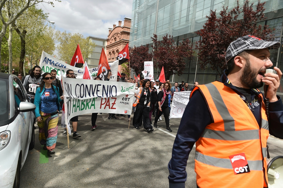 Los sindicatos de Amazon en San Fernando (Madrid) presionan con una huelga europea