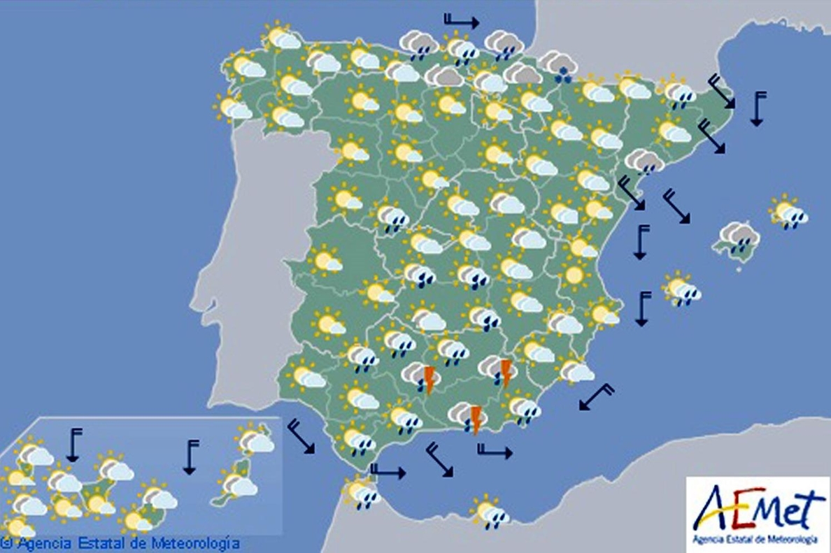 Hoy, descenso de temperaturas en el área mediterránea, Navarra y Pirineos