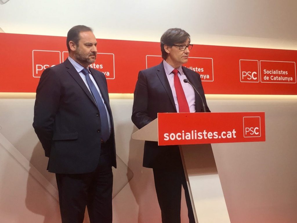 PSC y PSOE piden a Torra respetar la ley y representar a toda Cataluña