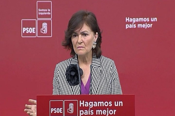 Carmen Calvo afirma que Sánchez gobernaría un plazo «razonable» para «que se vea el giro entre derecha e izquierda»