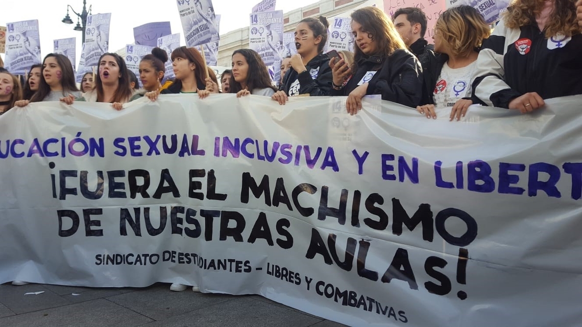 Cientos de estudiantes se manifiestan en Madrid contra el «machismo en las aulas»