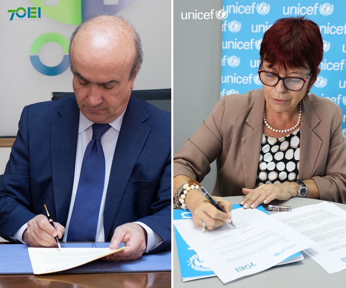 UNICEF y la OEI firman un acuerdo para fortalecer los sistemas educativos de América Latina y el Caribe