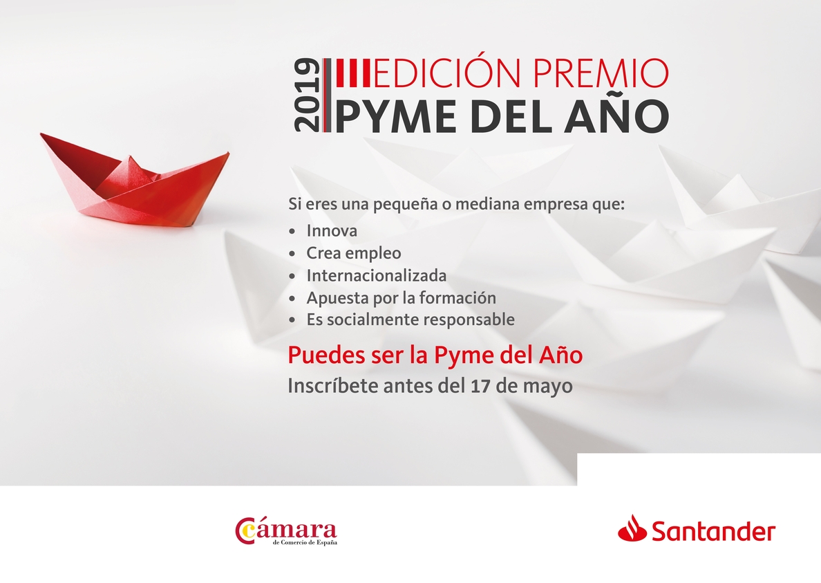 Banco Santander y Cámara de España lanzan la tercera edición del Premio Pyme del año