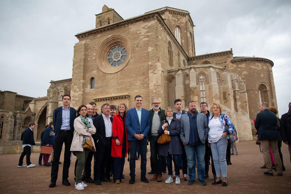 Pedro Sánchez visita la Seu Vella de Lleida y pasea por el centro de la ciudad