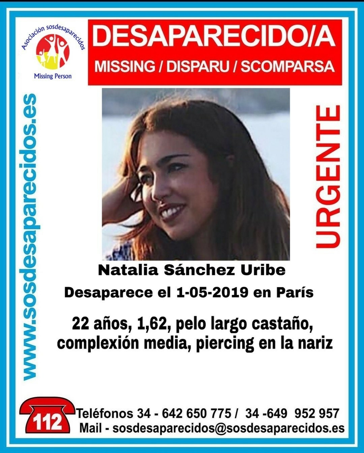 El Consulado español en París, en contacto con los familiares de la joven española desaparecida